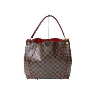 Louis Vuitton Kaisa Hobo Damier Ebene Brown Red One Shoulder bag handbag classic